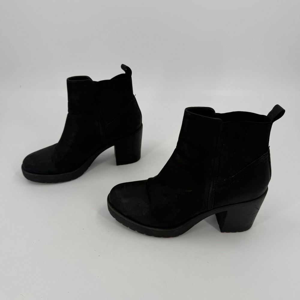 Xappeal Gemma Chelsea Boots sz 9 Booties Ankle Boots Black Heels Faux Leather